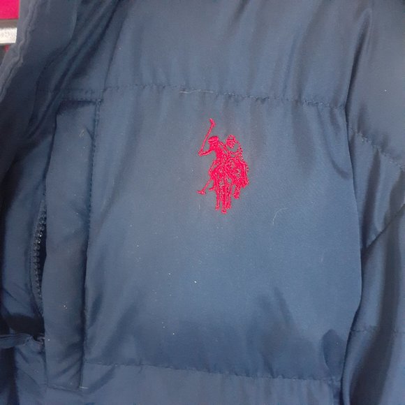 US Polo Assn. Navy/Red Full Zip Hooded Jacket Men Size Med. - Picture 6 of 10